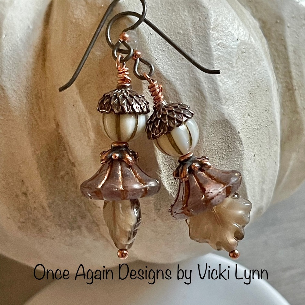 ARTISAN Earrings - “Early Frost” Dangles - Picture 1 of 7